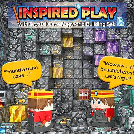 100PCS Magnetic Blocks Building Toys, Gem Cave Adventure Building Craft, Learning Sensory Toys for Boys Girls Age 3-12, Game Gift for Kids Little Gamers (0.8 inch)