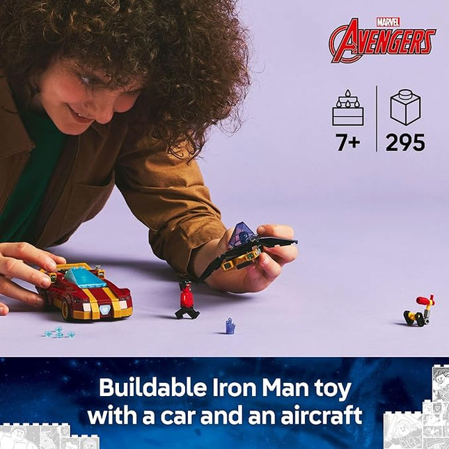 LEGO Marvel Iron Man Car & Black Panther vs. Red Hulk Building Toy - Marvel Superhero Toy for Kids, Boys and Girls, Ages 7+ - with 3 Minifigures - Gift Idea for Birthday - 76310