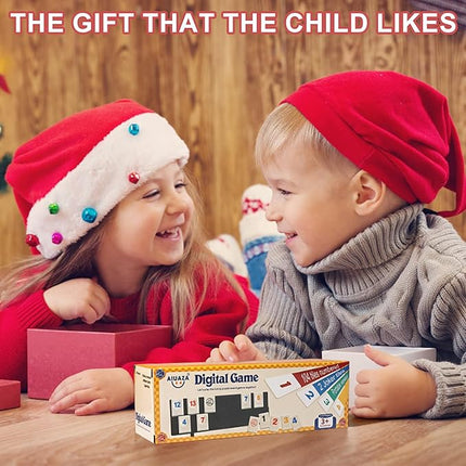 Rummy Cube Game with Portable Bag, Mini Rummy Cube Game for Adult and Kids,106 Tiles, Playing Rack，Travel Set with 4 Tiles Holders for Family Classic Board Games (Travel Edition 2-4 Players)