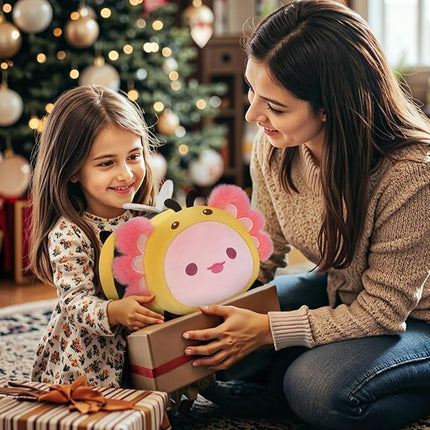 Mewaii Cute Axolotl Bee Plush Pillow, Kawaii Plushies Axolotl Stuffed Toy, Axolotl Plushies with Bee Outfit Costume, Soft Squishy Birthday Gifts for Kids & Teens (8 Inch)