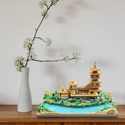Chinese Architecture Micro Building Blocks Crescent Moon Spring Collection Model for Display for Adults Decorative Creative Toy Present for Age of 14+ 3350 PCS