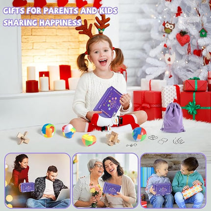 Brain Teaser Puzzles for Adults and Kids, 10Pcs Puzzle Games Set, 3D Wooden Plastic Metal Puzzle, Unlock Interlock Mind Brain Games, IQ Test Educational Toy