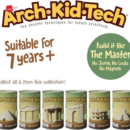 Taksa Toys Arch-Kid-Tech Roman Theater STEM Building Blocks Kit - 54-Piece Premium Educational Set for Kids Ages 7-10+ Years - Indoor Architectural Construction Games - Montessori Learning Toys