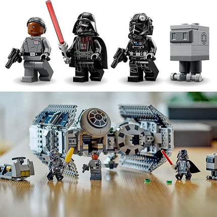 LEGO Star Wars TIE Bomber Model Building Kit, Star Wars Toy Starfighter with Gonk Droid Figure, Darth Vader Minifigure and Lightsaber, Collectible Star Wars Gift for 9 Year Olds, 75347