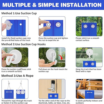 16 Ft Flexible Race Car Ramp Track for Kids Toy with Suction Cups, Compatible with Diecast 1/64th Cars, Rolls Up Portable Racetrack Party Favor Gifts for Boys Ages 3-10 Year Old (Racing Blue)