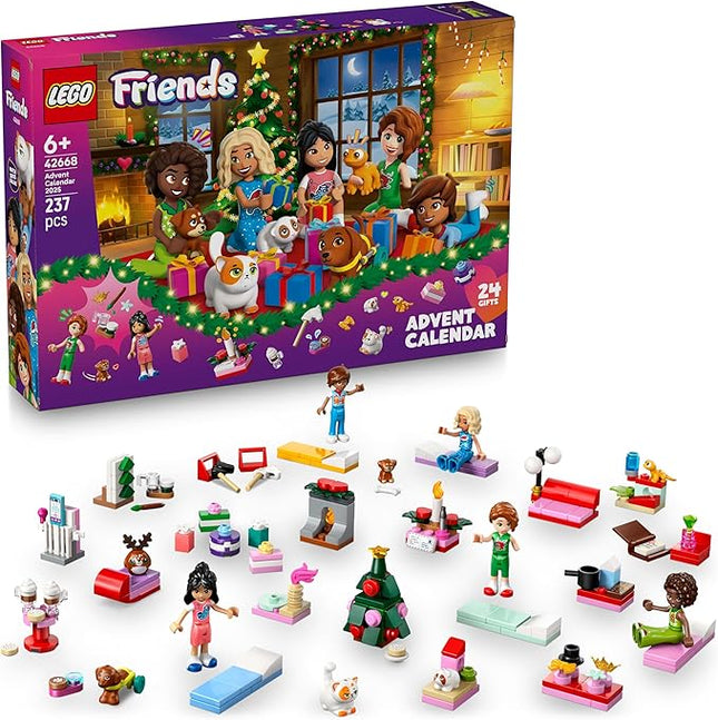 Lego 42668 Friends Advent Calendar 2025 Toy Birthday Present Blocks Educational Girls Boys Children 6 7 8 9 Years Old Vehicles Cars Disney Merchandise Christmas