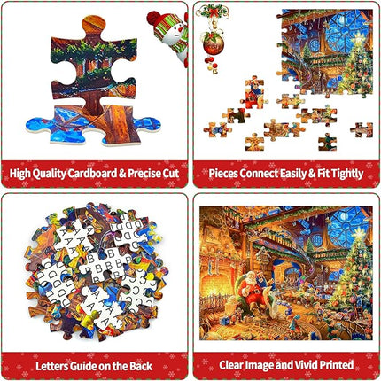 Christmas Puzzle 100 Piece Puzzles for Kids Christmas Puzzle 100 Piece Puzzle Santa Claus Puzzles 100 Piece Puzzles for Adults Christmas Puzzles Santa's House 100 Piece Puzzles for Kids Ages 6-10