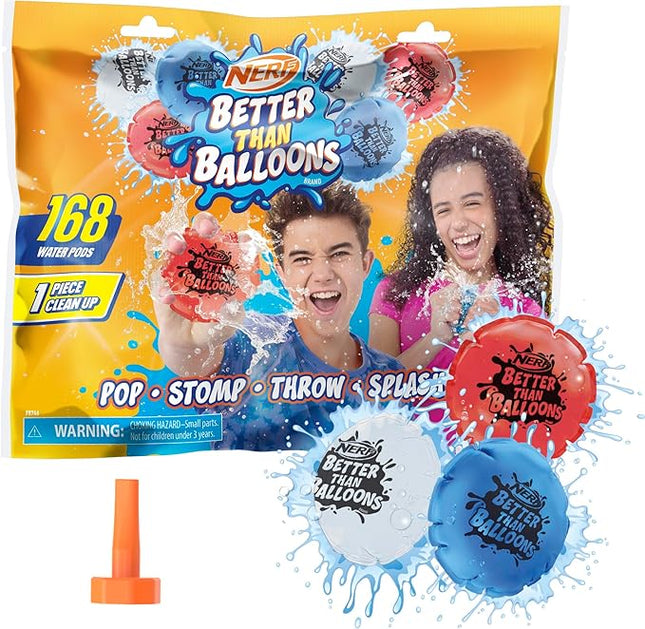 NERF Better Than Balloons Water Toys, 168 Pods, Easy 1 Piece Clean Up, Lots of Ways to Play, Backyard Water Fun, Gifts for Kids, Ages 3+ (Amazon Exclusive)