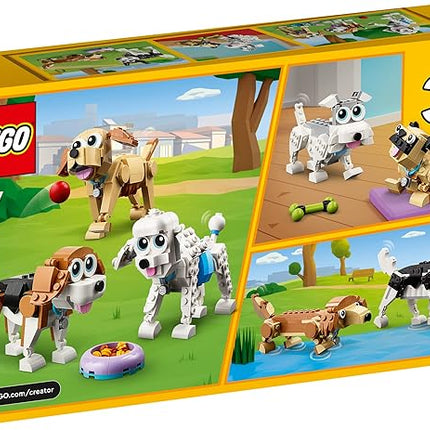LEGO Creator 3 in 1 Adorable Dogs Building Toys - Pretend Play Toys for Girls & Boys, Ages 7+ Years - Kids Learning & Educational Sets - Gift Ideas - 31137