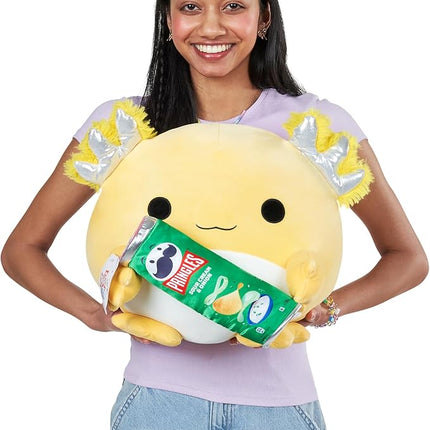 Snackles Series 2 14-inch by ZURU Cuddly Squishy Comfort 14-inch Plush with Licensed Snack Brand Accessory, (Axolotl&Pringles Sour Cream and Onion)