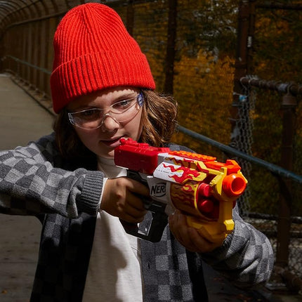 Nerf Mega CycloneShock Toy Blaster, Hotrod Color Style, 6-Dart Drum, 6 AccuStrike Mega Darts, Easy Priming (Amazon Exclusive)