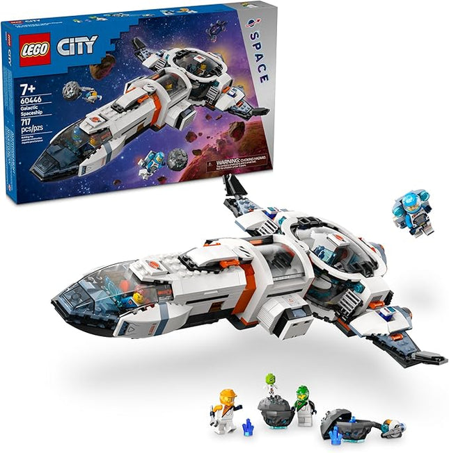 LEGO City Modular Galactic Spaceship Toy - Buildable Space Toy for Kids, Boys and Girls, Ages 7+ - Includes 4 Astronaut Minifigures & Alien Figure - Gift Idea for Birthdays and Holidays - 60446