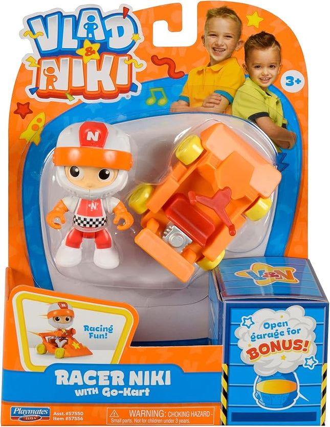 BANDAI Vlad & Niki Play Action Figure - Racer Niki Figure - Articulated Action Figurine with Accessories, Multicolor, P57556