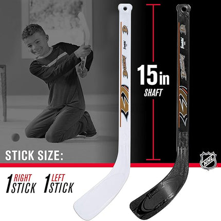 Franklin Sports NHL Mini Hockey Set - Kids Indoor Knee Hockey Goal, Ball, + 2 Stick Combo - Youth Team Indoor Toy Set - Official - Ages 3+