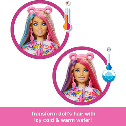 Barbie Cutie Reveal Care Bears Doll & Accessories, Series 2 Togetherness Bear with 10 Surprises Including Color Change & Mini Bear