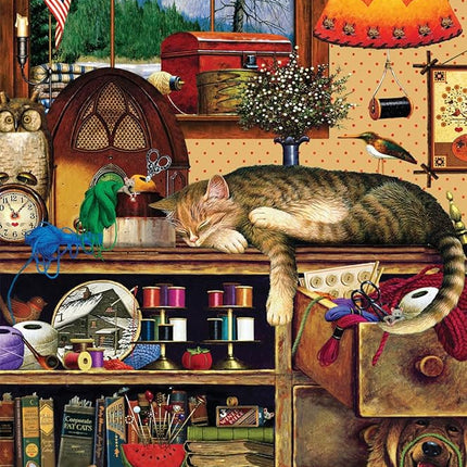 Buffalo Games - Charles Wysocki - Yarn Duty - 750 Piece Jigsaw Puzzle for Adults -Challenging Puzzle Perfect for Game Nights - Finished Size is 24.00 x 18.00