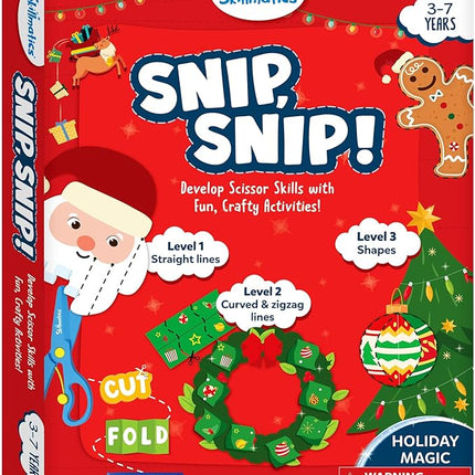 Skillmatics Scissor Skills Activity Book - Snip Snip, 25 Fun Cutting & Creative Activities for Preschoolers, 2 Child-Safe Scissors, Fine Motor Skills, Felt Craft Kit, Gifts for Kids Ages 3, 4, 5, 6, 7