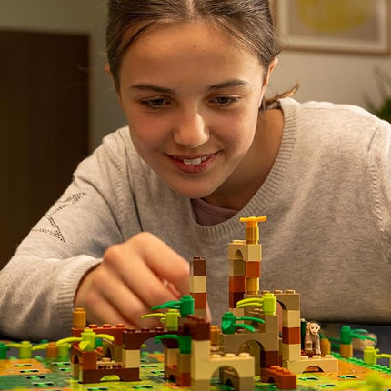 Dotted Games Monkey Palace: A Lego Board Game - Build Your Way to Victory Brick by Brick! Fun Family Brick-Building Game for Kids & Adults, Ages 10+, 2-4 Players, 45 Minute Playtime