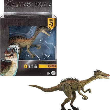 Mattel Jurassic World Hammond Collection Dinosaur Action Figure Toy Troodon Species, Premium Movie Design Glass Eyes & 14 Points Articulation