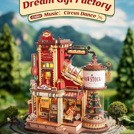 ROKR 3D Wooden Puzzle for Adult - Gift Factory Mechanical Model Kit with Music & Lights, 449pcs Adult Wooden Puzzles, DIY Building Toy for Teens & Adults