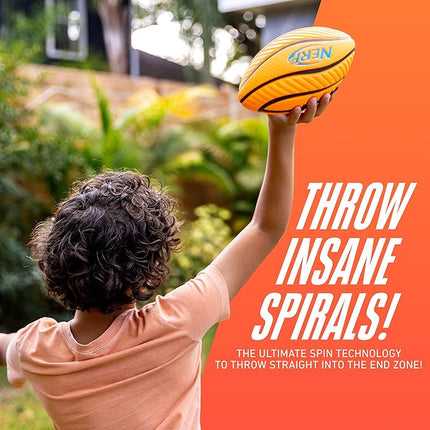 Nerf Kids Foam Football - Spiral Grip Mini Soft Foam Football for Kids - Easy Grip Junior Ball - 8.5"