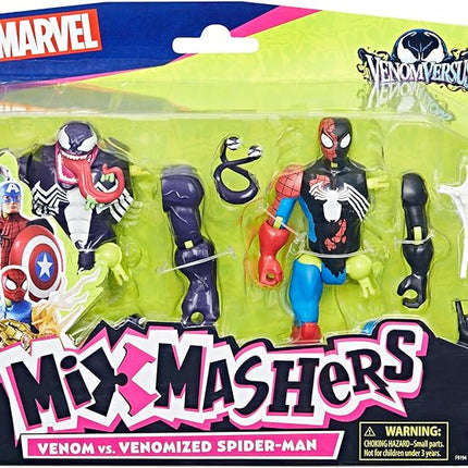 SPIDER-MAN Marvel MixMashers Venom vs. Venomized, Custom Action Figure & Accessories 2-Pack, 5-Inch-Scale Super Hero Toys for Kids Ages 4+ (Amazon Exclusive)
