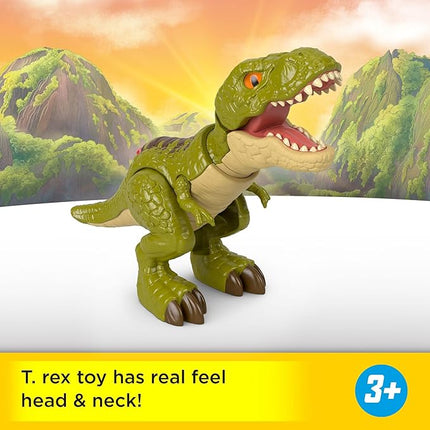 Fisher-Price Imaginext Jurassic World Dinosaur Action Figure with Kid-Activated Motion, 8-inch Tyrannosaurus Rex Dino Toy