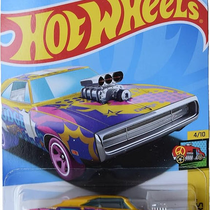 Matchbox Hot Wheels '70 Dodge Charger R/T, HW Art Cars 4/10 [Yellow] 108/250