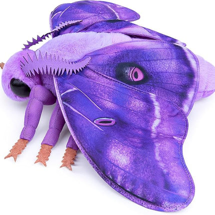 Giant Hawkmoth Plush, Simulation Hawkmoth Stuffed Animals -26 inches, Moth Plushie Model Collction, for Moth Lovers, Kids,Purple,L