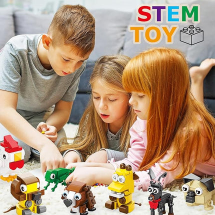 20 Pack Party Favors Building Set for Kids, Mini Animals Building Block Toy, Classroom Prizes Goodie Bags Stocking Stuffer, Easter Gifts Birthday for Boy Girls Age