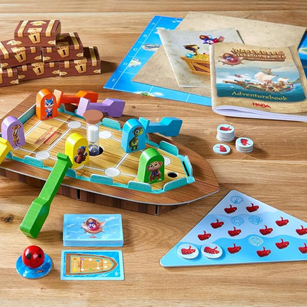 HABA Capt'n Pepe: Treasure Ahoy - A Cooperative Pirate Board Game, Adventure & Treasure Hunt for Kids & Families & A Create Your Own Adventure Legacy Game for Ages 6+