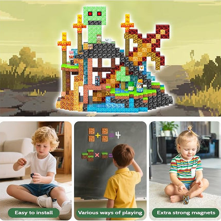 Magnetic Blocks Toys for Kids, 100 PCS Building Blocks Cubes, Stacking Magnetic Tiles Toys for Kids Toddlers Boys Girls Ages 3 4 5 6 7 8-12 Birthday Gifts Party Supplies (Underworld)