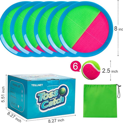 Toss and Catch Ball Set Upgraded - Kids Toys Outdoor Games for Whole Family - Water-Resistant Great for Beach Pool Yard Games - Classic Gift for Boys Girls 3 4 5 6 7 8 9 10 11 12+ Years Old