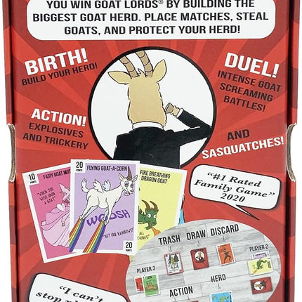 Goat Lords - Most Addicting Card Games for Families, Teens, Kids (Boy and Girl) Ages 7 and Up - Family Board Games, Fun Game, Card Game for Adults or Family Game Night! A Great Gift Idea!