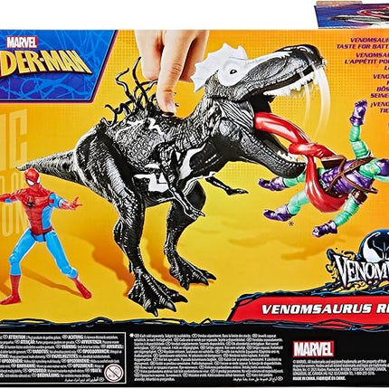 SPIDER-MAN Marvel Epic World of Action VenomVersus Venomsaurus Rex 16-Inch (40cm) Action Figure with Dino Chomp Action, Super Hero Toys for Kids Ages 4+