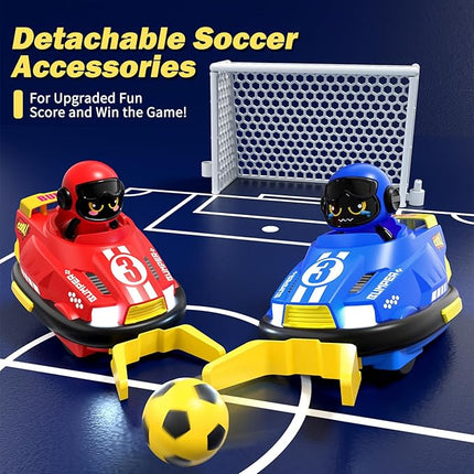 Cute Cartoon Remote Control Bumper Car Toy Set of 2 Players Football Games|Toddlers Mini RC Car Toys with Light & Sound & 360°Rotating|Christmas Birthday Gifts for 3 4 5 Year Old Boys Girls