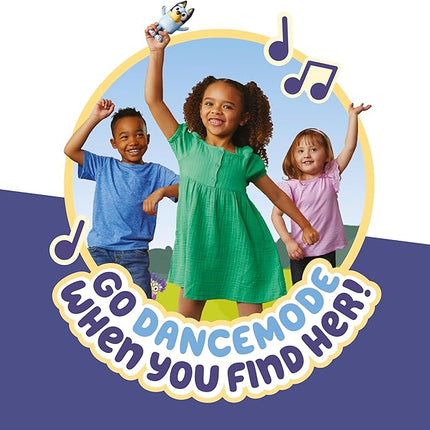 Bluey Game Hide and Seek Electronic Figure, Articulated, Musical Kids Figurines with Dance Mode, Interactive Play Toddler Figurine Toys for Ages 3+