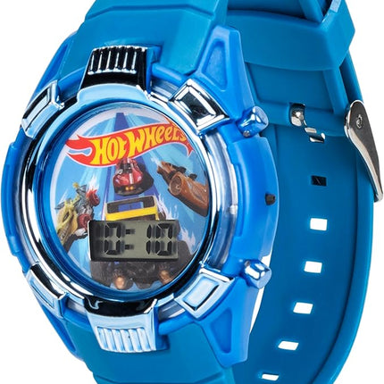 Hot Wheels Kids Watch – Light-Up LCD Display, Adjustable Comfortable Strap, Collectible Tin – Perfect for Boys and Girls
