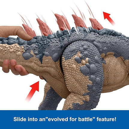 Mattel Jurassic World Gigantic Trackers Action Figure, Mapusaurus Dinosaur Toy with Mega Bite Rampage Attack, Evolution Back Spikes & Digital Play