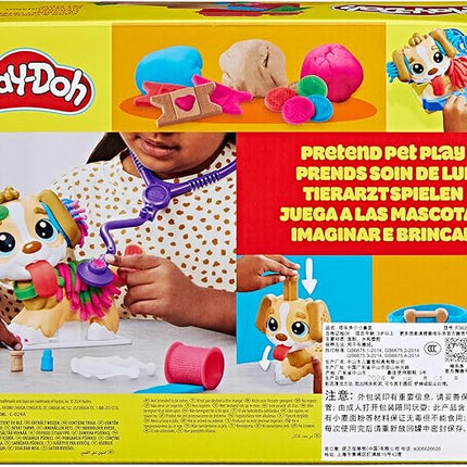 Play-Doh Care 'n Carry Vet Playset for Kids 3 Years and Up with Toy Dog, Storage, 10 Tools, and 5 Modeling Compound Colors, Non-Toxic