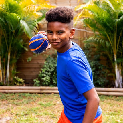 Nerf Spiral Grip Footballs - Patented Spacelace for Ultimate Spirals - Machine Stitched Construction - Pump Included - Junior or Mini - Blue/Orange or Green/Black