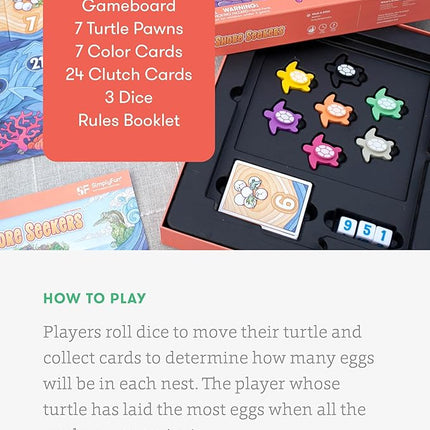 SimplyFun Shore Seekers - A Fun and Interactive Math Board Game for Kids - Practice Addition and Multiplication Skills - Math Game for Kids, 2 to 7 Players, Ages 7 & Up