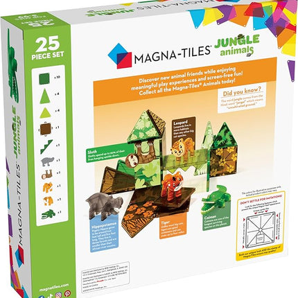MAGNA-TILES Jungle Animals 25-Piece Magnetic Construction Set, The ORIGINAL Magnetic Building Brand