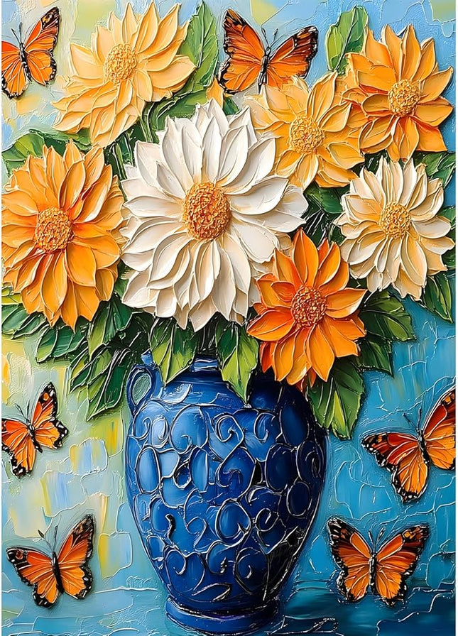 Puzzles for Adults 1000 Pieces,1000 Piece Puzzle Vase with Beautiful Flowers Jigsaw Puzzles 1000 Pieces Adult Puzzles Games Unique Cool Puzzle Challenging Family Game Great Gift Idea 28x20 in