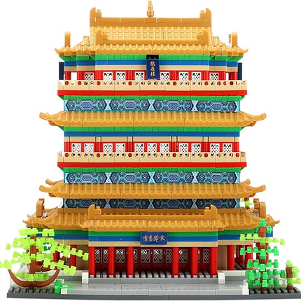 Chinese Architecture Micro Building Blocks Set Stork Tower Collectible 2196PCS Creative Toy Building Sets for Adults and Kids Age 14+