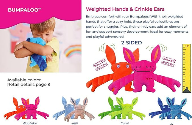 Bumpaloo Plush Toys 20-Pack – Stuffed Animals with Crinkle Ears, Soft Plush Party Favors and Loot Bag Gifts for Kids