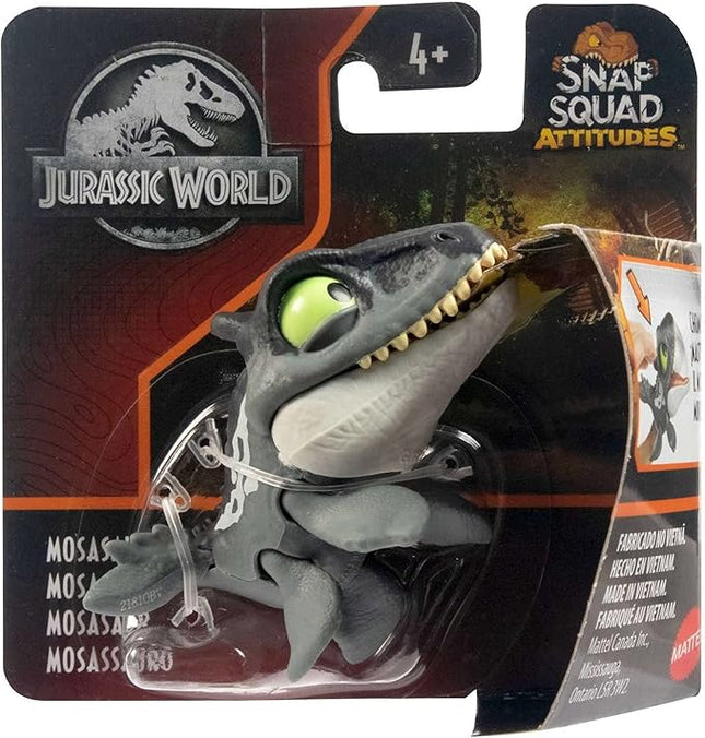 Jurassic World 2022 Snap Squad Attitudes Set of 4 Figures (Tyrannosaurus Rex, Spinosaurus, Mosasaurus, Stegosaurus) from GXW58-956C Release