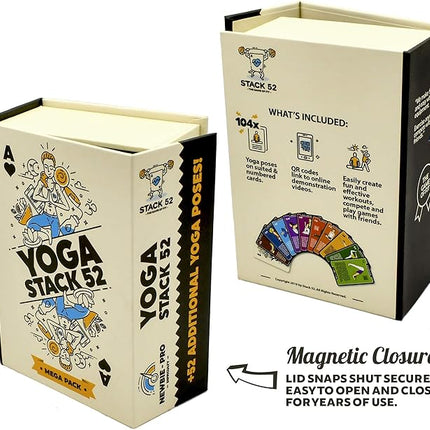 Stack 52 Yoga Exercise Cards: Designed by Certified Yoga Instructor. Video Instructions Included. Beginner to Advanced Poses and Asana Workout Games. Improve Fitness and Flexibility. (Mega Pack)