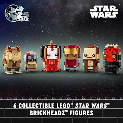 LEGO Star Wars BrickHeadz The Phantom Menace - Collectible Star Wars Figures of Annakin, Darth Maul, & More - Gift for Fans - 40676