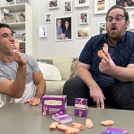 Tiny Finger Hand Game - 120 Hilarous Challenges - 10 Hand & 4 Feet Puppets - Will Make Everyone Laugh – Ideal for Family or Friends - Action Game for Competitive People
